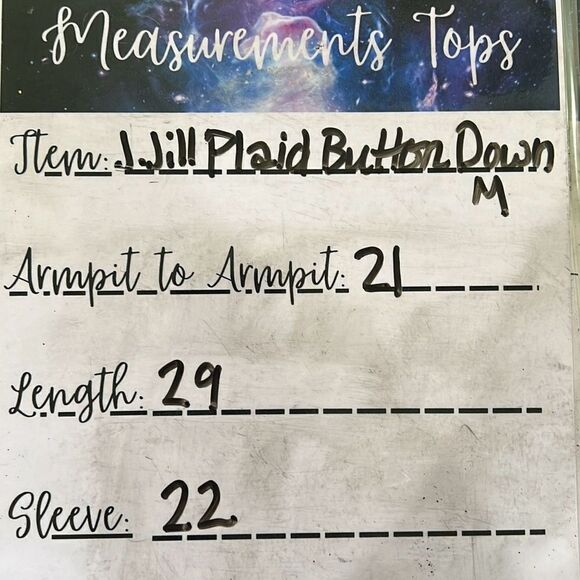 J.Jill Long Multi Plaid Button Down Blouse Tan Black White Size Medium Petite - Picture 6 of 14